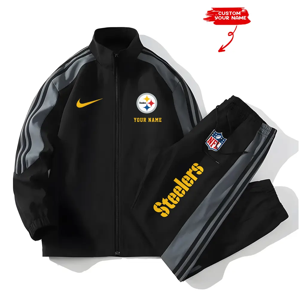 Pittsburgh Steelers New Style Versatile Sports Set Jacket And Pants
