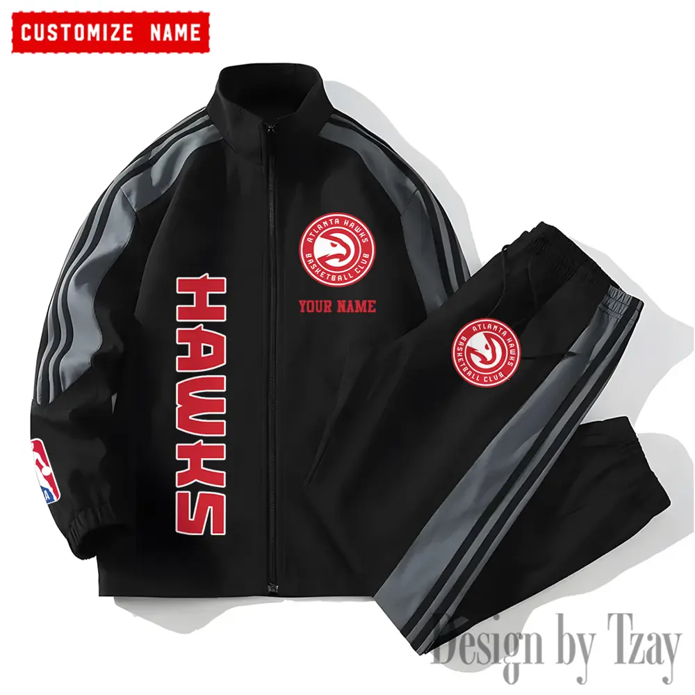 Atlanta Hawks NBA New Style Versatile Sports Set Jacket And Pants