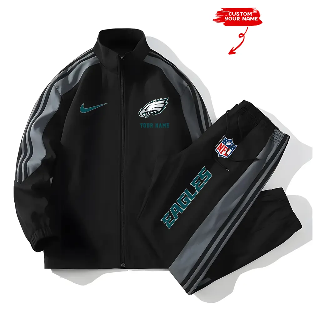 Philadelphia Eagles New Style Versatile Sports Set Jacket And Pants