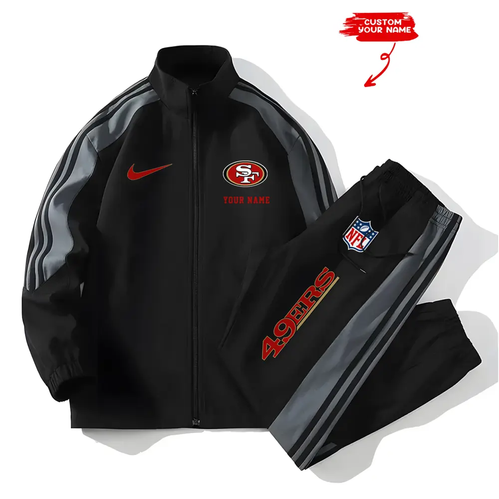 San Francisco 49ers New Style Versatile Sports Set Jacket And Pants