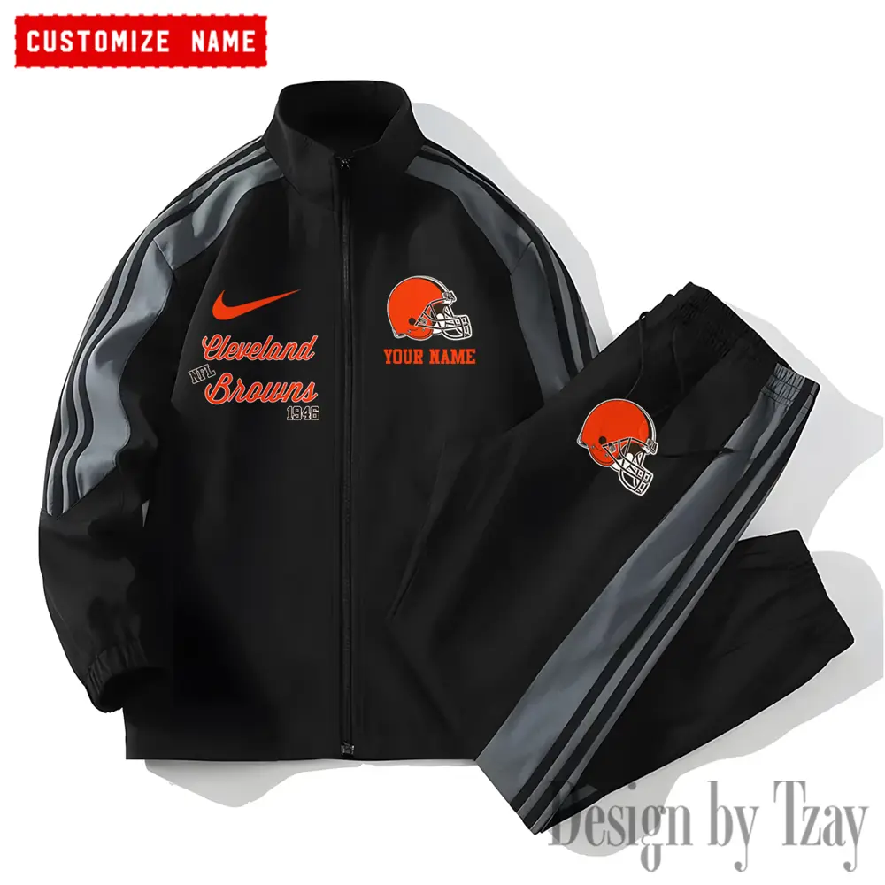 Cleveland Browns New Style Versatile Sports Set Jacket And Pants