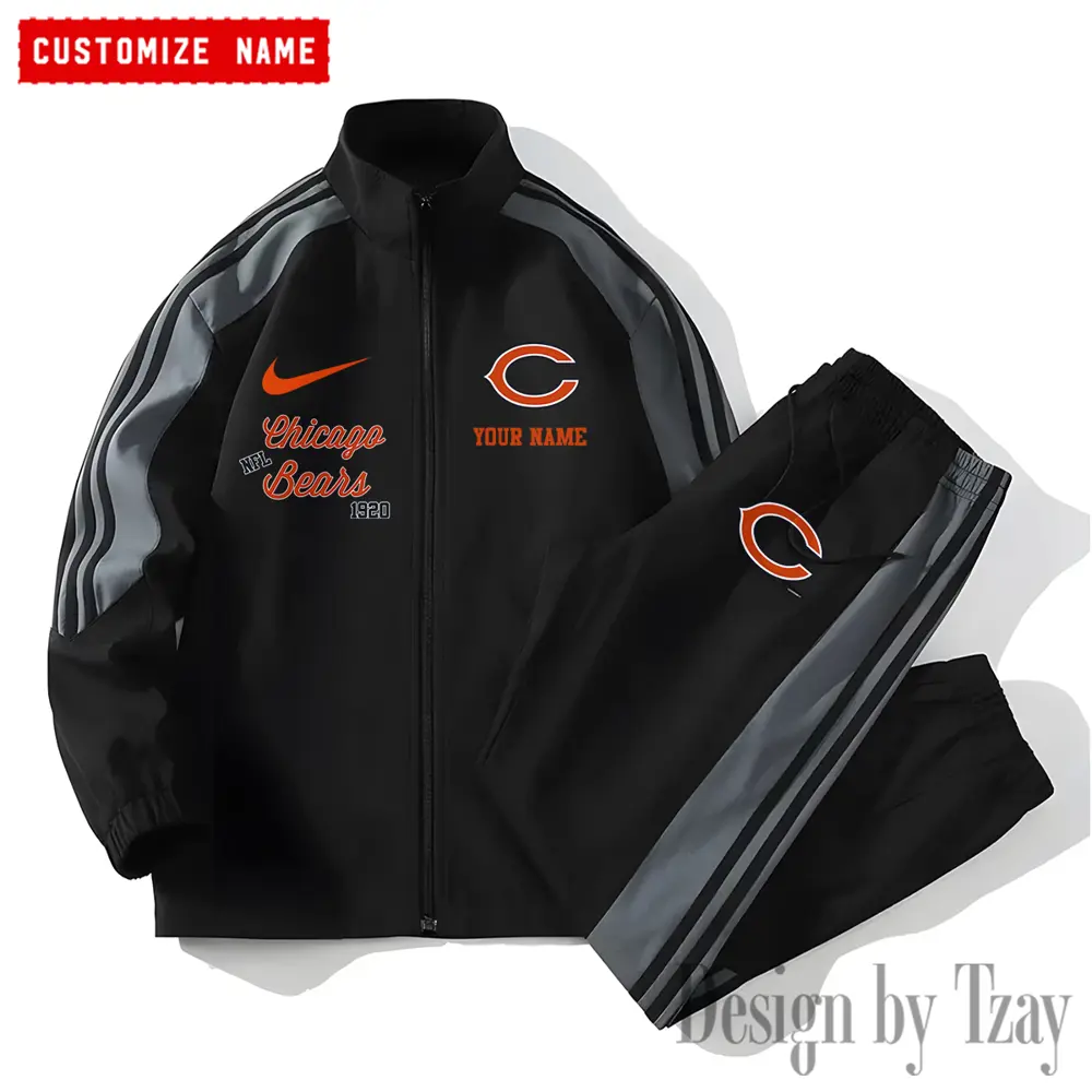 Chicago Bears New Style Versatile Sports Set Jacket And Pants