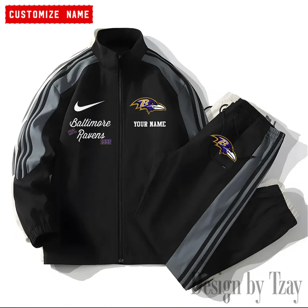 Baltimore Ravens New Style Versatile Sports Set Jacket And Pants