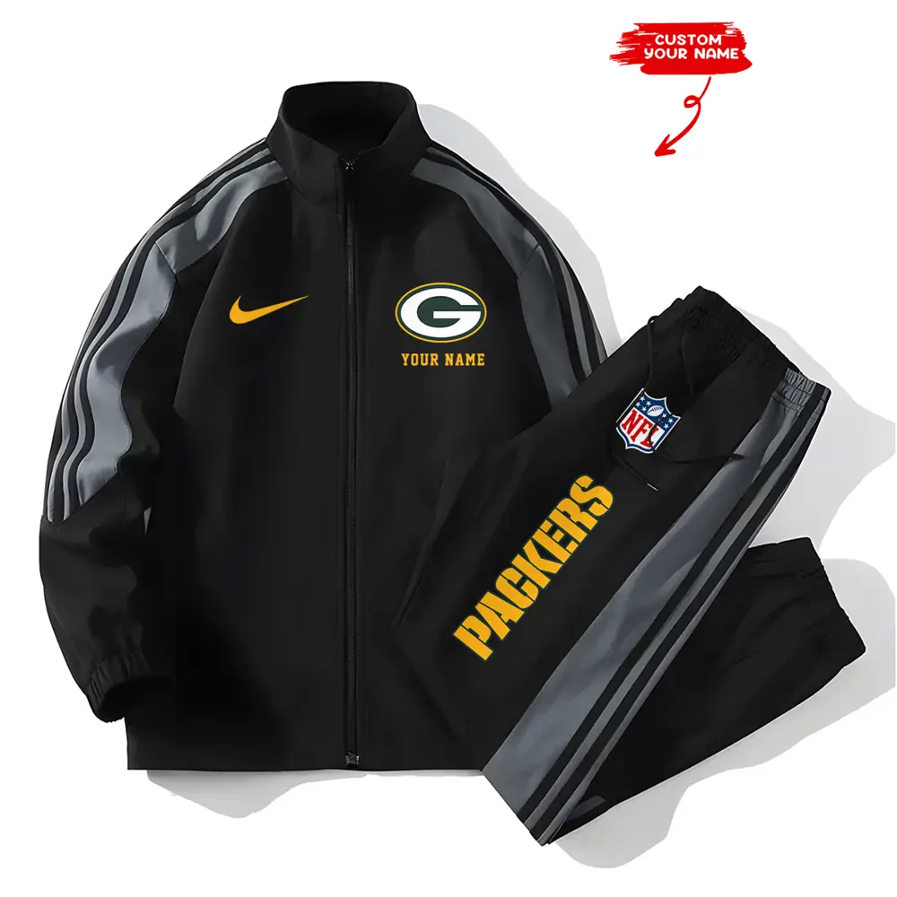Green Bay Packers New Style Versatile Sports Set Jacket And Pants
