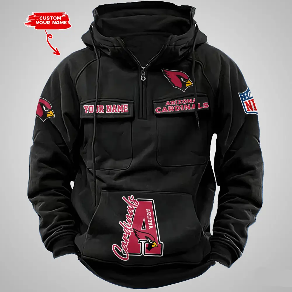 Arizona Cardinals Half Zipper Men's Tactical Hoodies