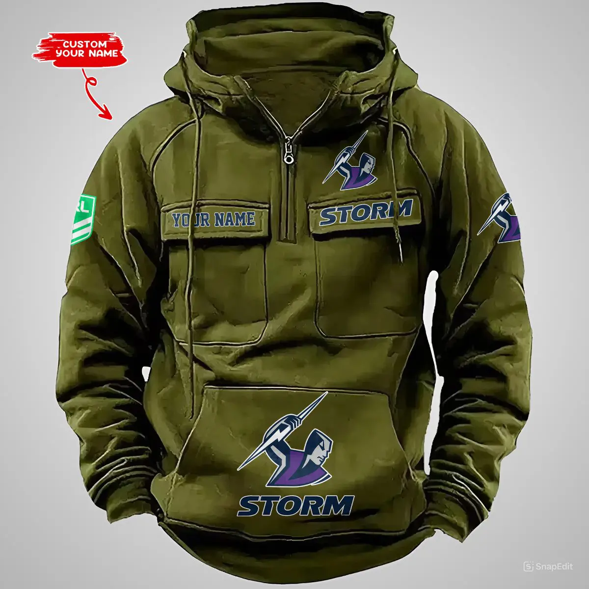 Melbourne Storm NRL Vintage Hoodie Mens