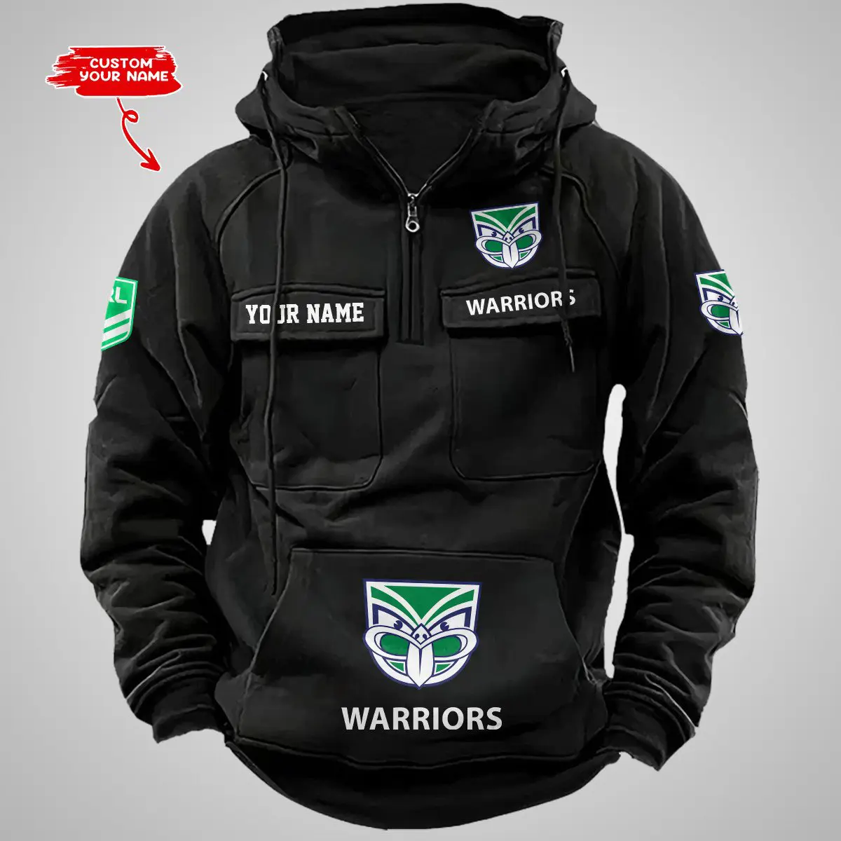 New Zealand Warriors NRL Vintage Hoodie Mens