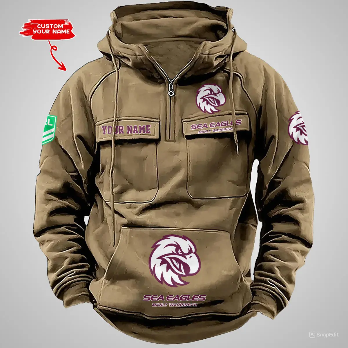 Manly Warringah Sea Eagles NRL Vintage Hoodie Mens