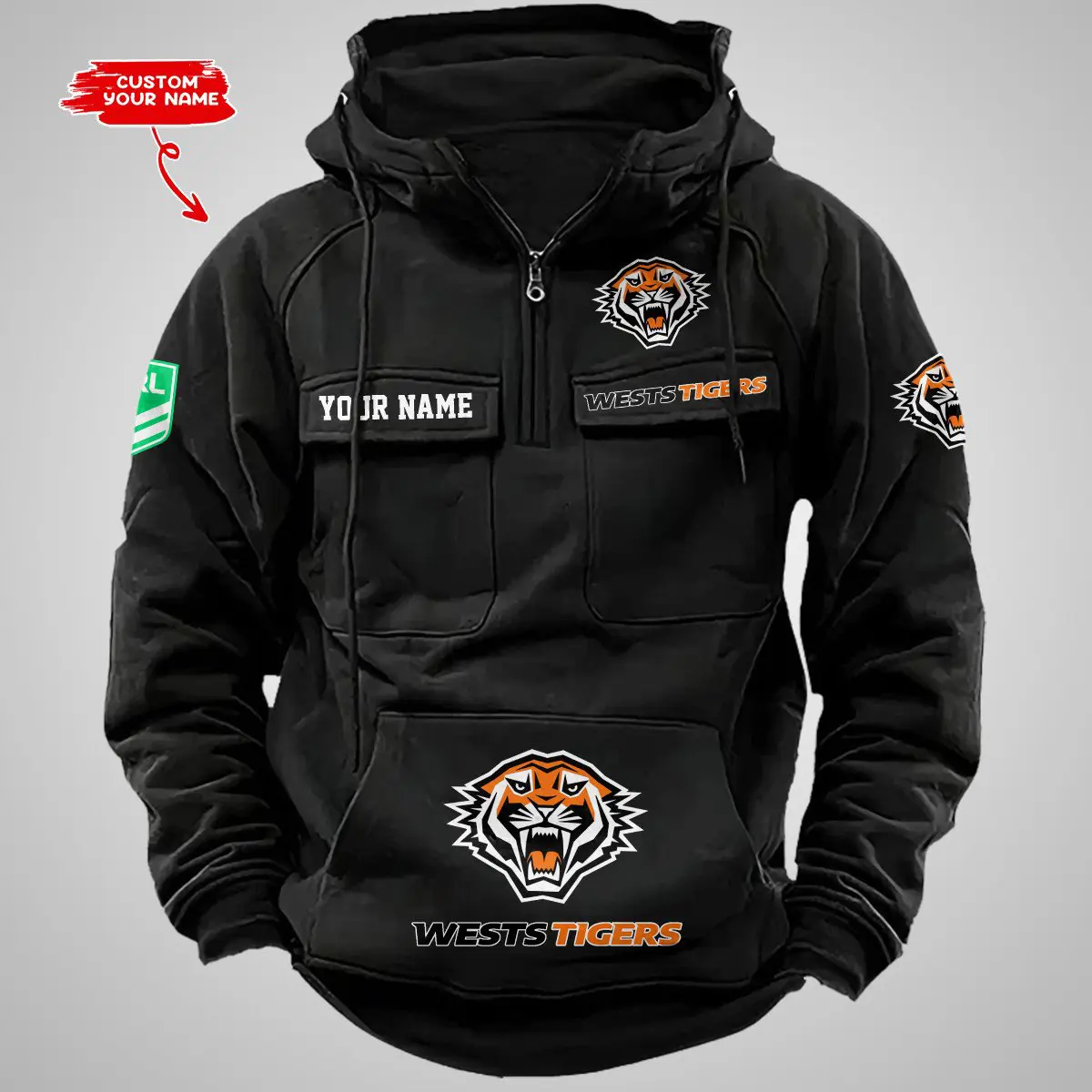 Wests Tigers NRL Vintage Hoodie Mens