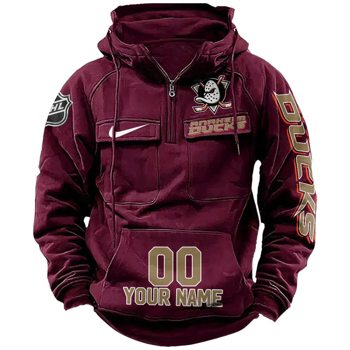 Anaheim Ducks NHL Vintage Hoodie Mens
