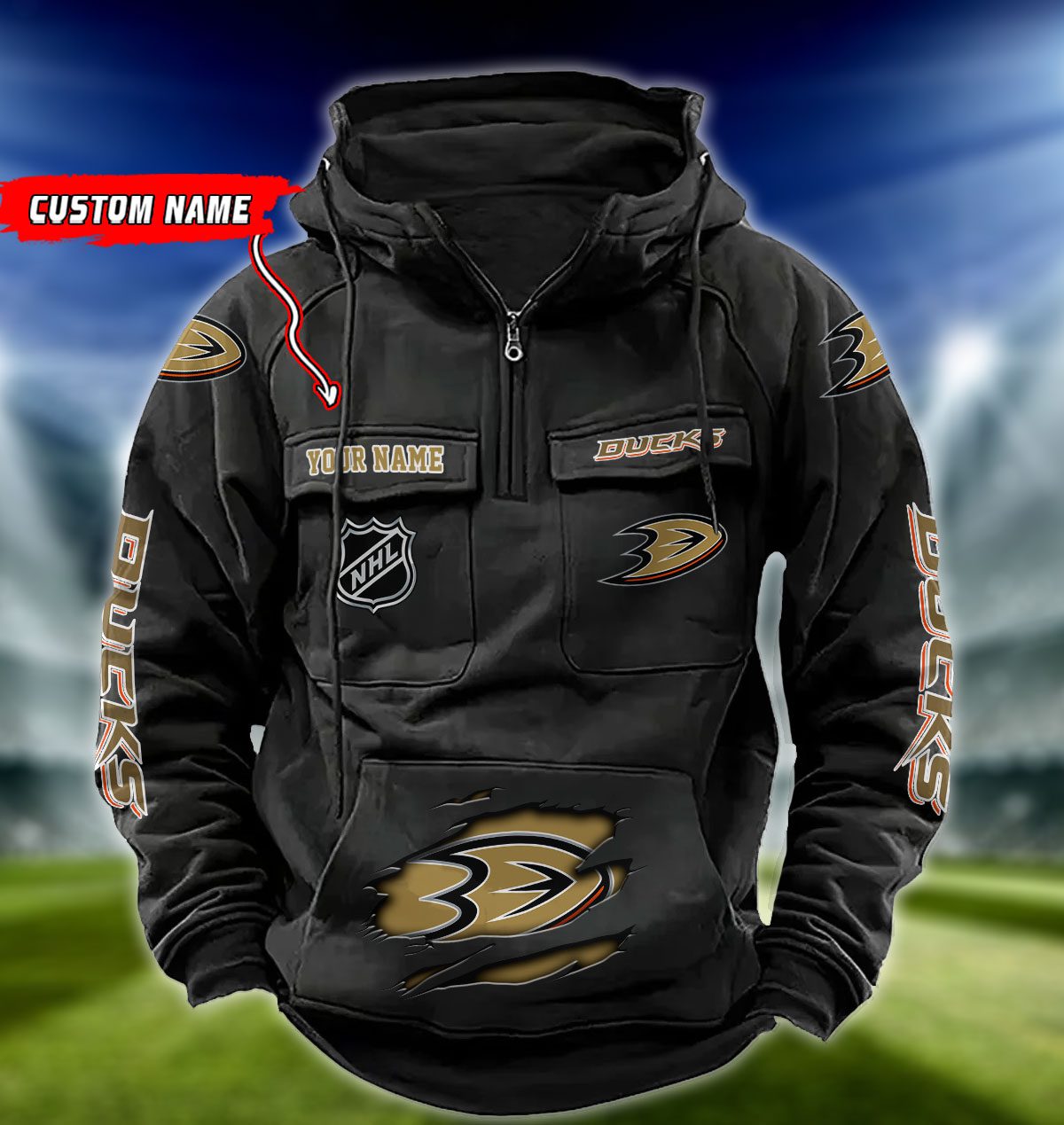 Anaheim Ducks NHL Hockey Vintage Hoodie Custom Name