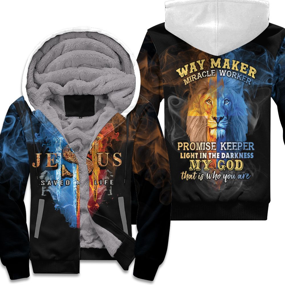 (Duplicate) Jesus Save My Life Waymaker Miracle Worker Promise Keeper Light In The Darkness 3D Unisex Fleece Hoodie