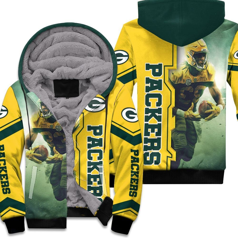 Aaron Jones 23 Green Bay Packers 3D Unisex Fleece Hoodie