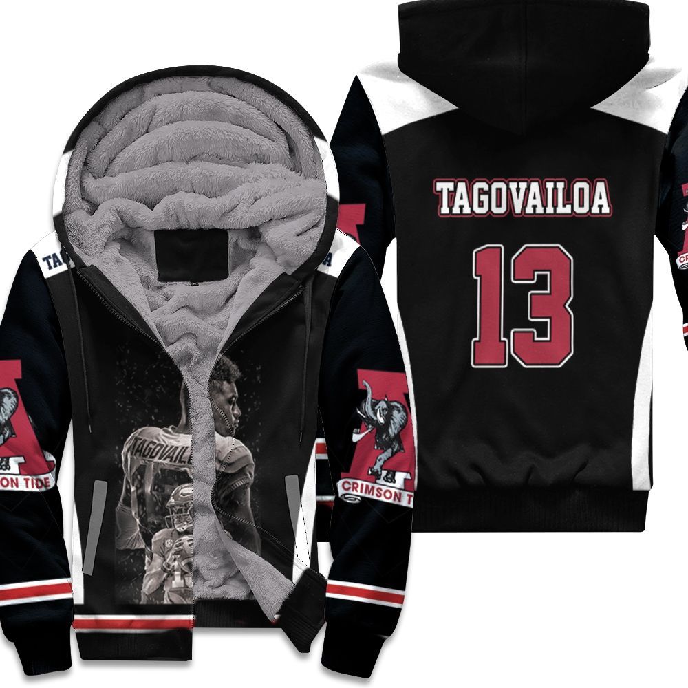 13 Alabama Crimson Tide Tua Tagovailoa Unisex Fleece Hoodie