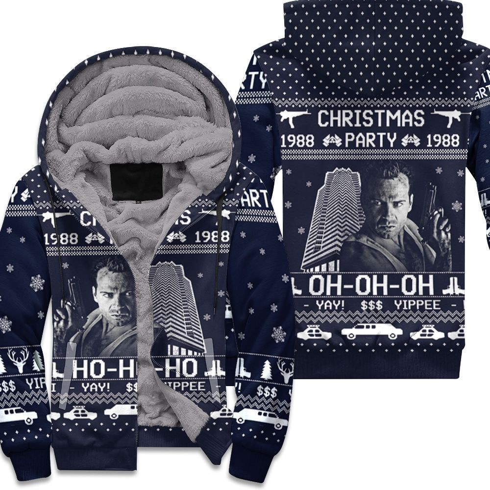 Christmas 1988 Party Ho Ho Ho Yippee Ki Yay Die Hard 3D Hoodie Sweate Unisex Fleece Hoodie