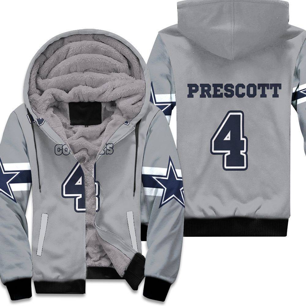 04 Dak Prescott Cowboys Inspired Style Unisex Fleece Hoodie
