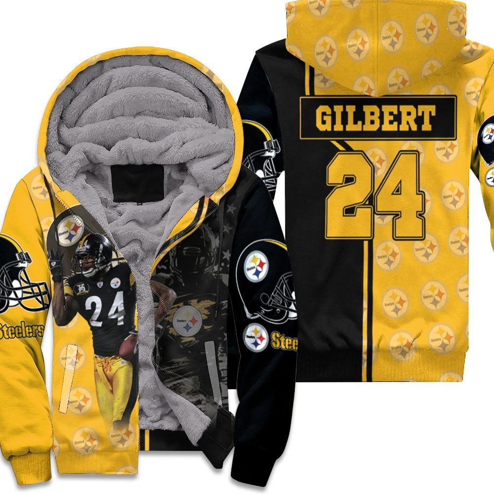 24 Justin Gilbert 24 Player Pittsburgh Steelers 2020 Nfl Season Unisex Fleece Hoodie
