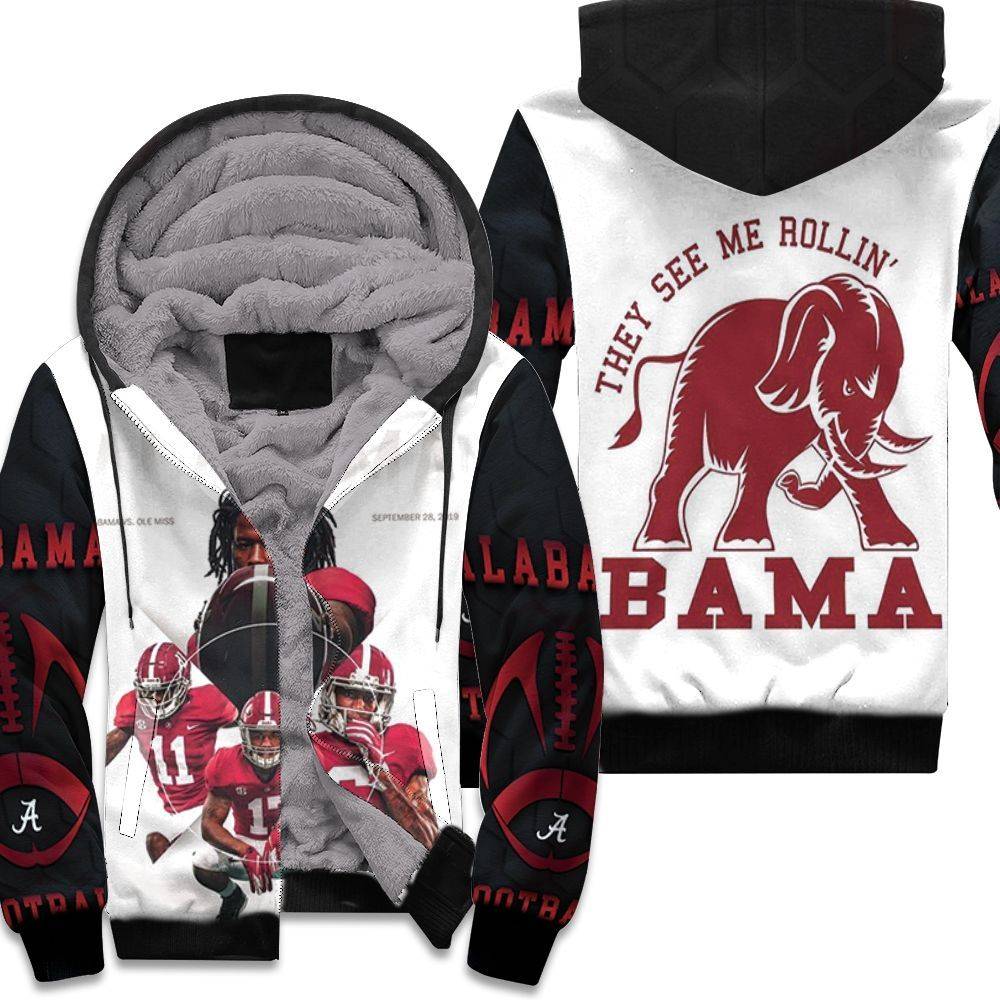 Alabama Crimson Tide Vs Ole Miss September 28 2019 Unisex Fleece Hoodie