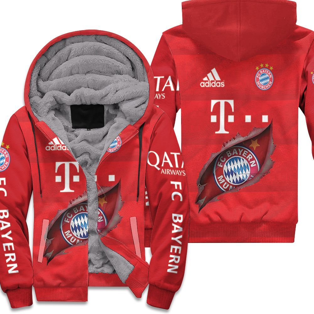 Bayern Munich Logo Ripped For Fan 3D Unisex Fleece Hoodie