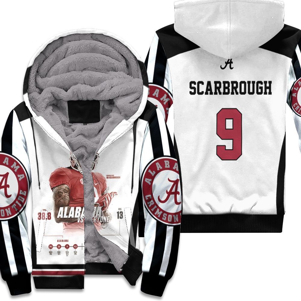 Alabama Crimson Tide 9 Bo Scarbrough Unisex Fleece Hoodie
