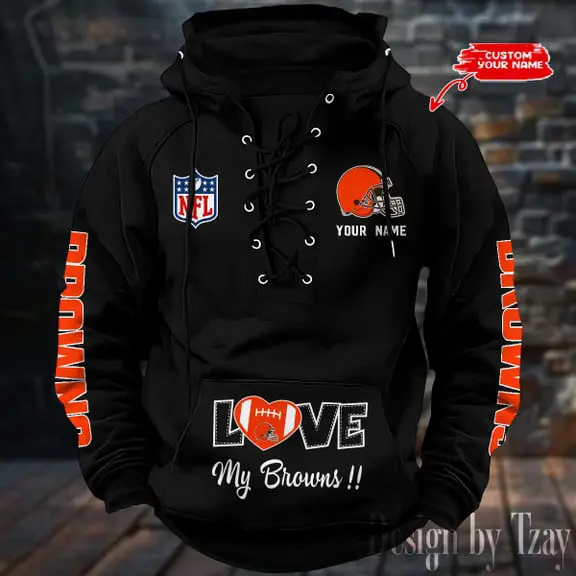 Cleveland Browns Men Hooded Lace up Hoodie