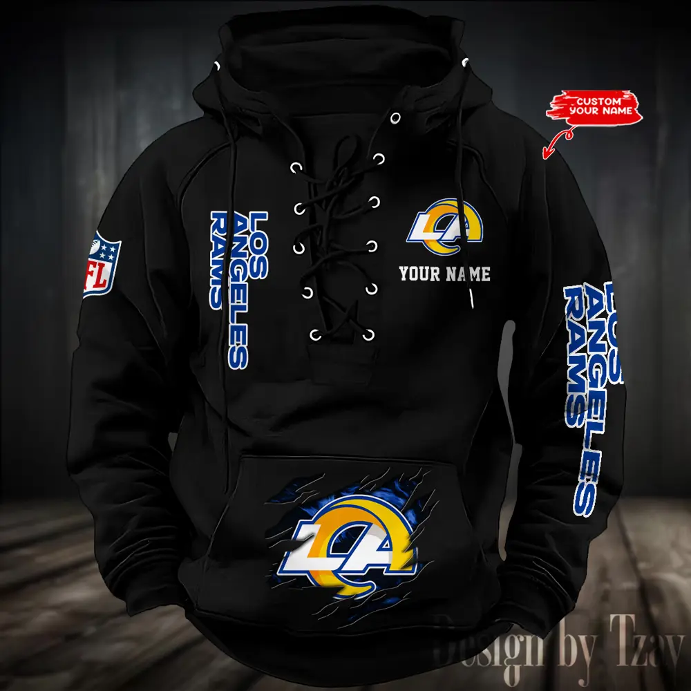 Los Angeles Rams Men Hooded Lace up Hoodie