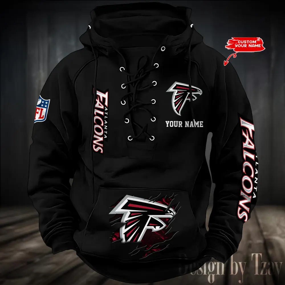 Atlanta Falcons Men Hooded Lace up Hoodie