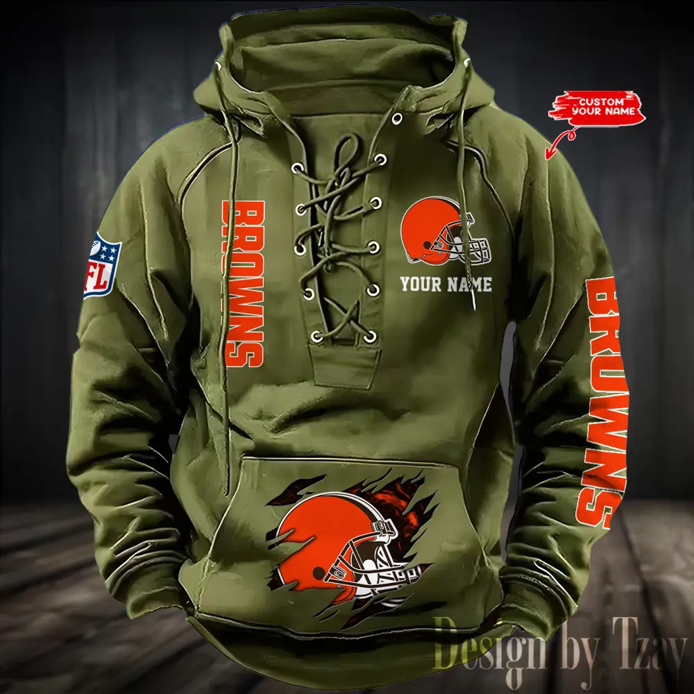 Cleveland Browns Men Hooded Lace up Hoodie