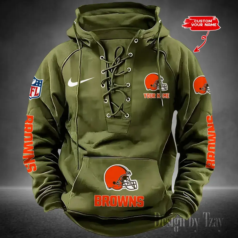 Cleveland Browns Men Hooded Lace up Hoodie