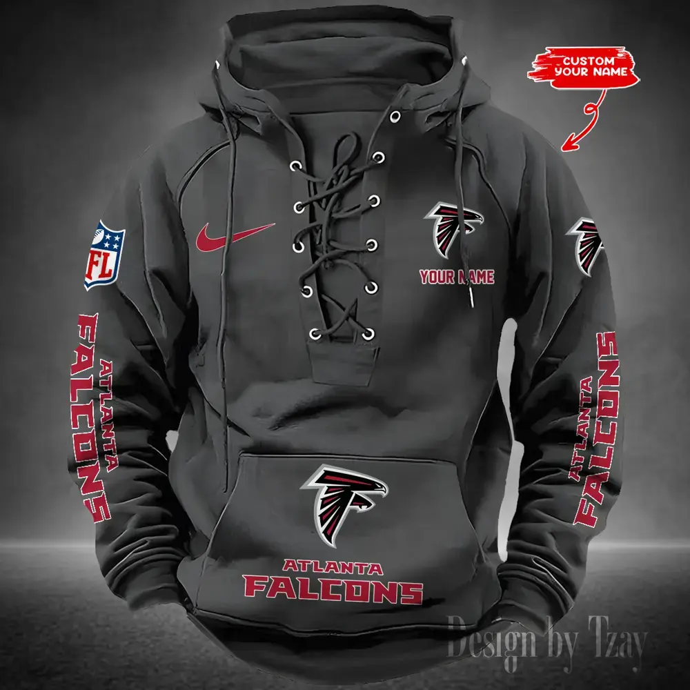 Atlanta Falcons Men Hooded Lace up Hoodie
