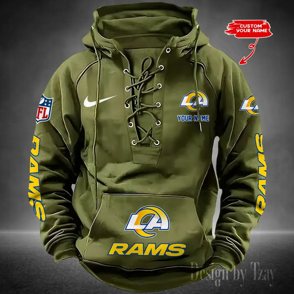 Los Angeles Rams Men Hooded Lace up Hoodie