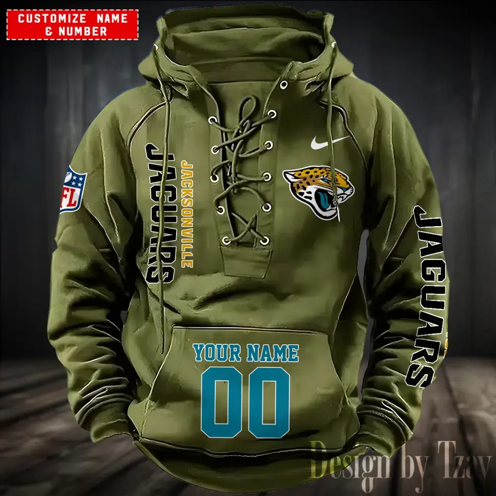 Jacksonville Jaguars Men Hooded Lace up Hoodie