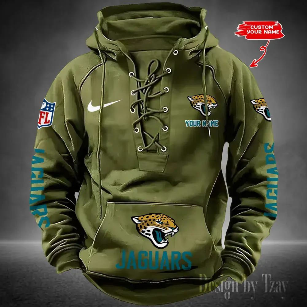 Jacksonville Jaguars Men Hooded Lace up Hoodie