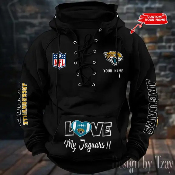 Jacksonville Jaguars NFL Hooded Lace Up Hoodie Mens Fan Gear