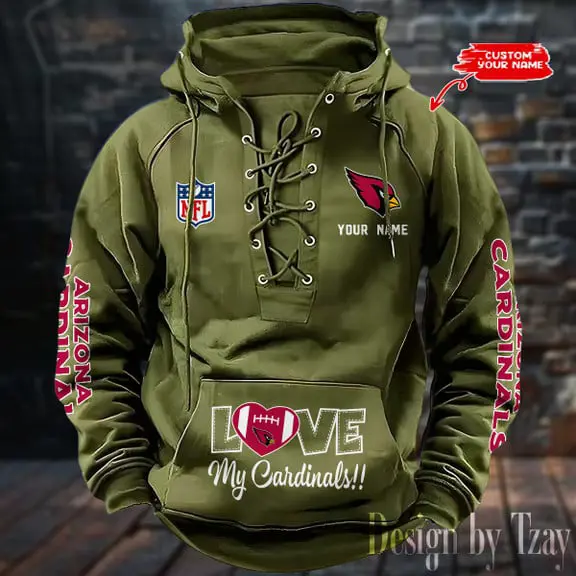 Arizona Cardinals NFL Hooded Lace Up Hoodie Mens Fan Gear