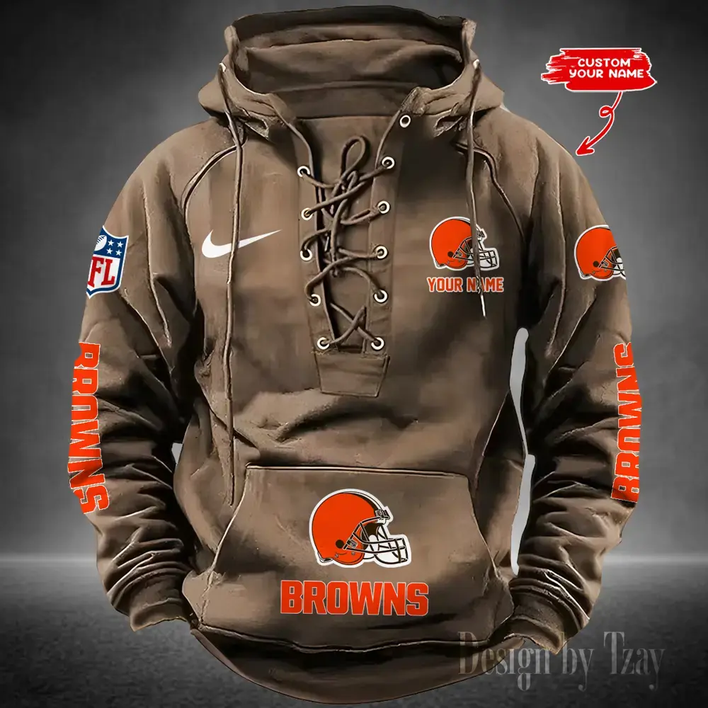 Cleveland Browns Men Hooded Lace up Hoodie