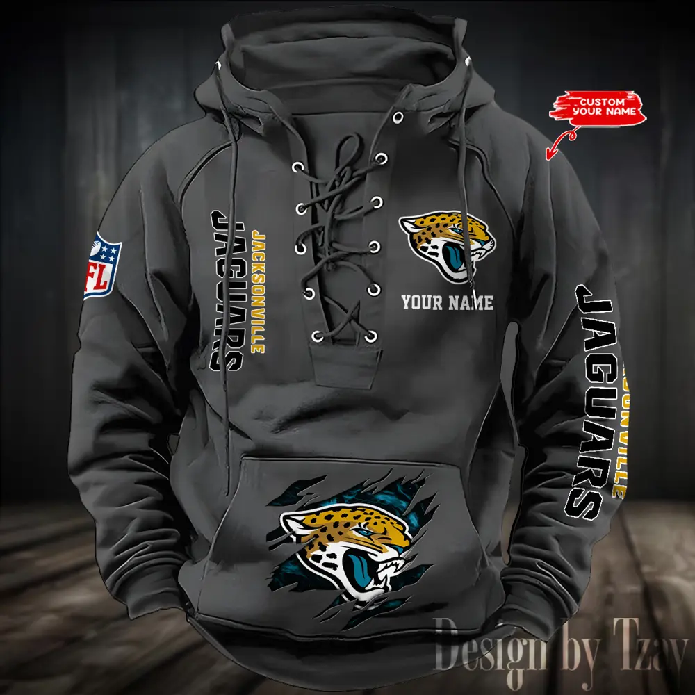 Jacksonville Jaguars Men Hooded Lace up Hoodie