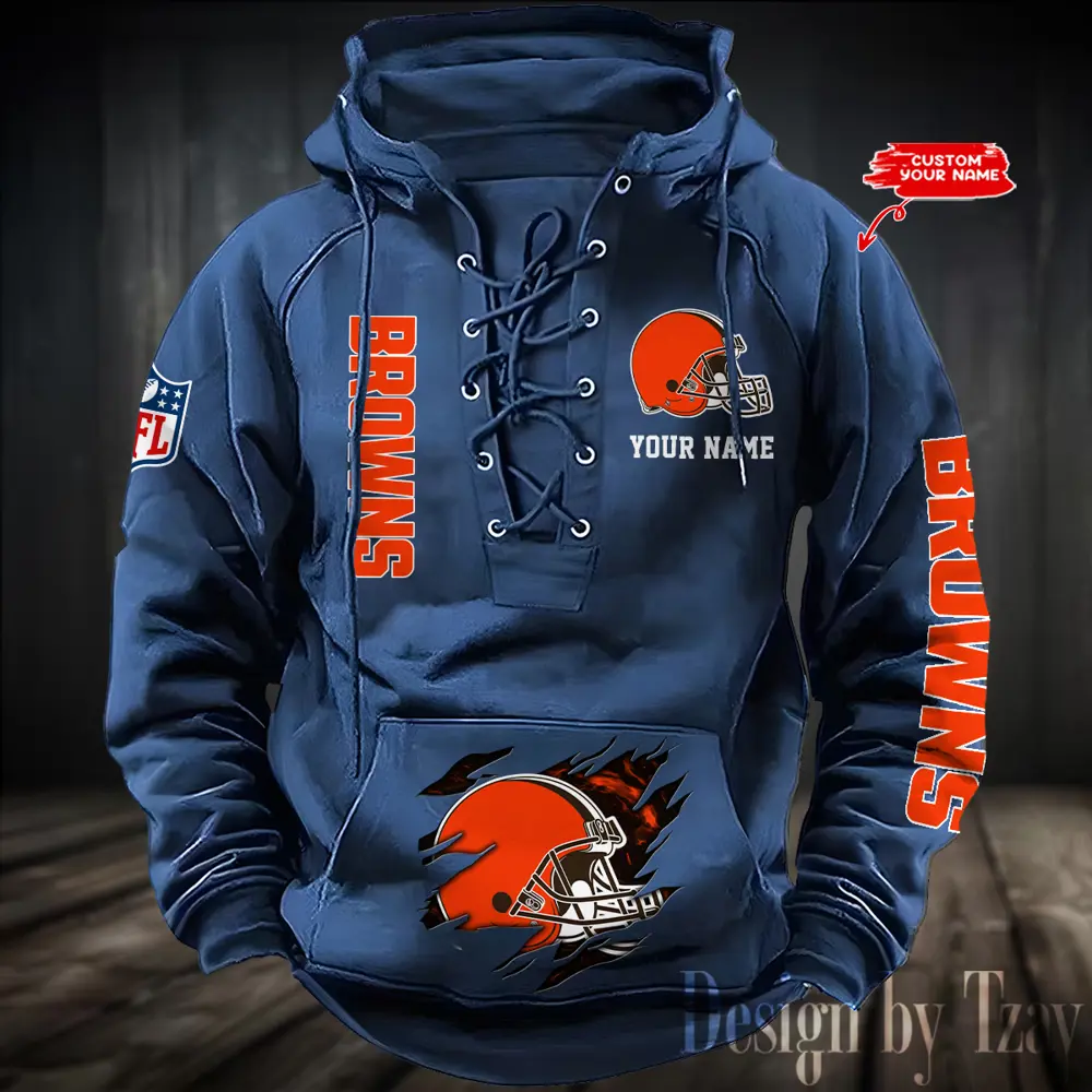Cleveland Browns Men Hooded Lace up Hoodie
