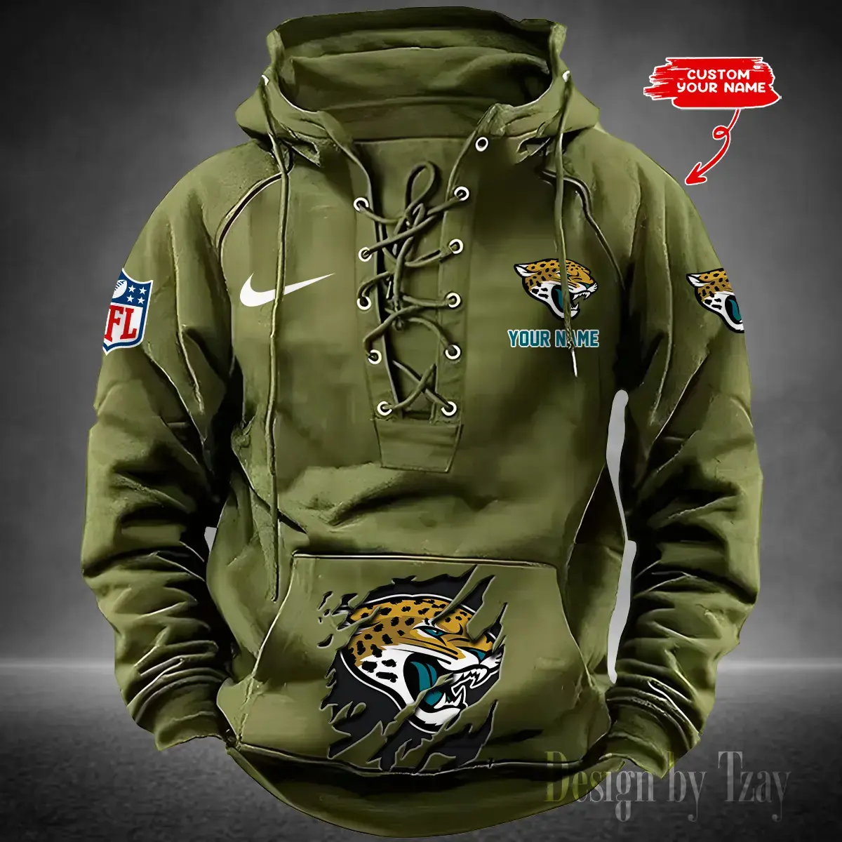 Jacksonville Jaguars Men Hooded Lace up Hoodie