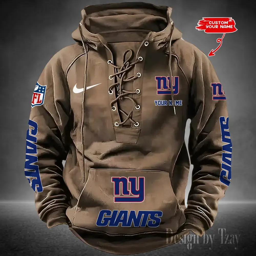 New York Giants Men Hooded Lace up Hoodie