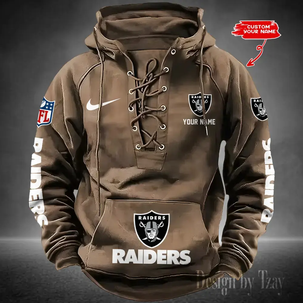 Las Vegas Raiders Men Hooded Lace up Hoodie