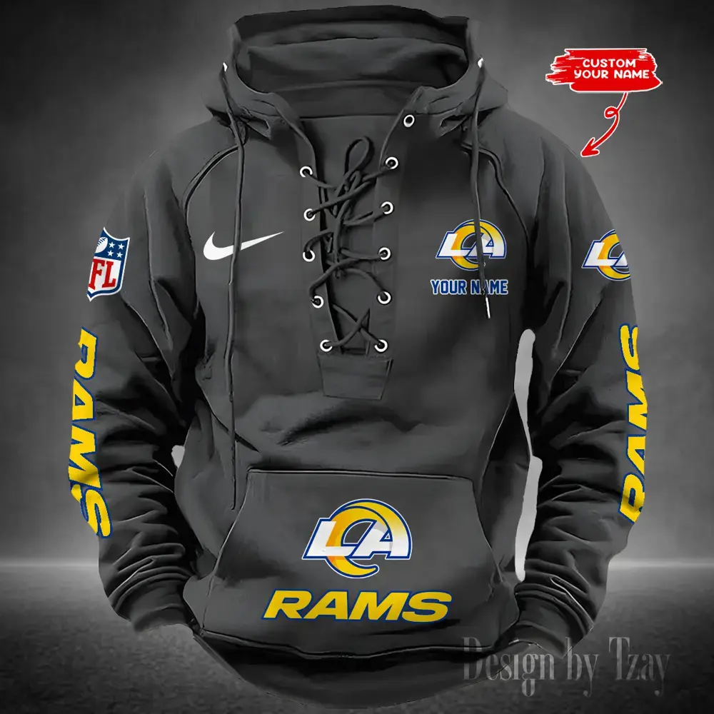 Los Angeles Rams Men Hooded Lace up Hoodie