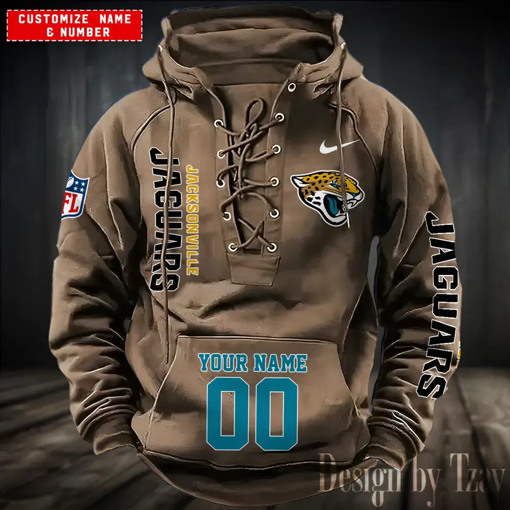 Jacksonville Jaguars Men Hooded Lace up Hoodie