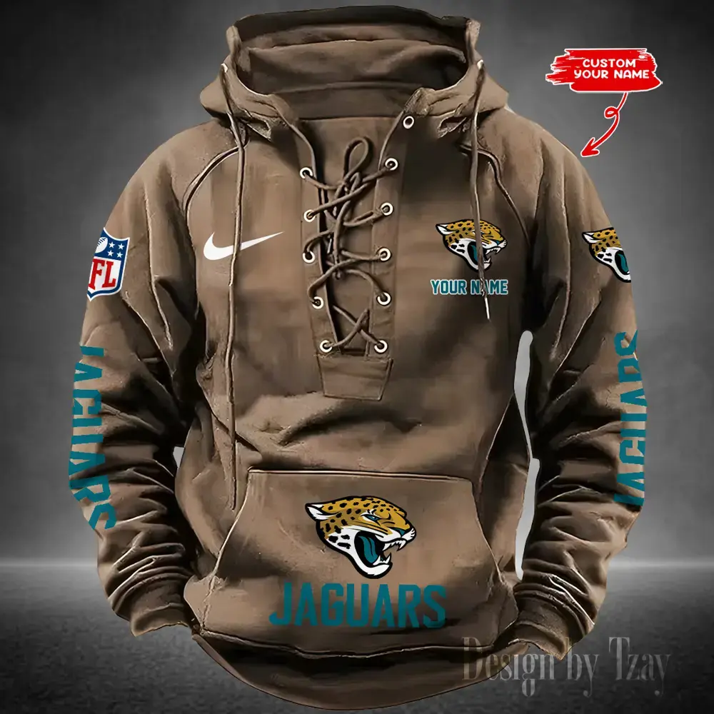 Jacksonville Jaguars Men Hooded Lace up Hoodie