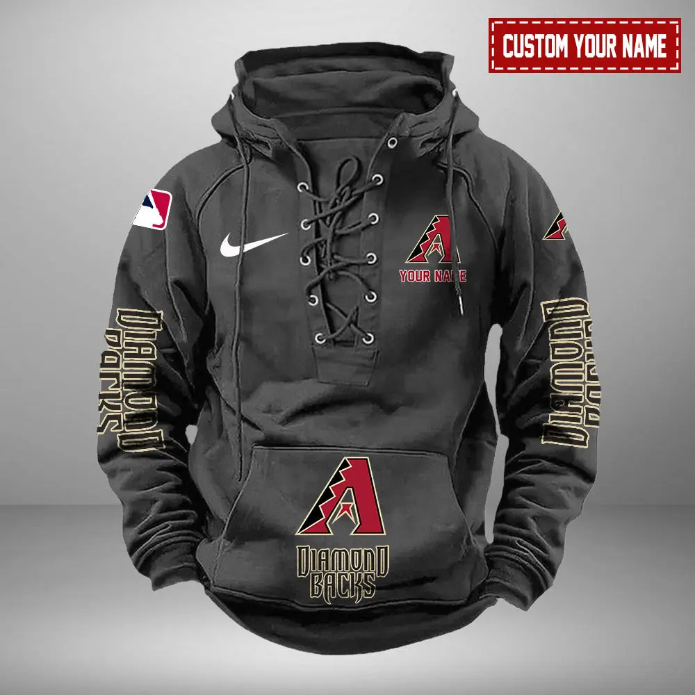 Arizona Diamondbacks MLB Retro Lace Up Hoodie Personalized Mens Pullover