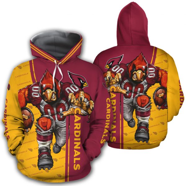 Arizona Cardinals Mascot Ultra Cool 3D Hoodie For Women