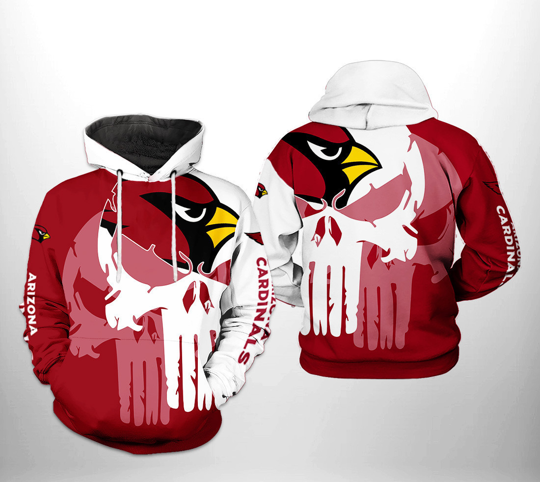 Arizona Cardinals Team Skull Hoodie