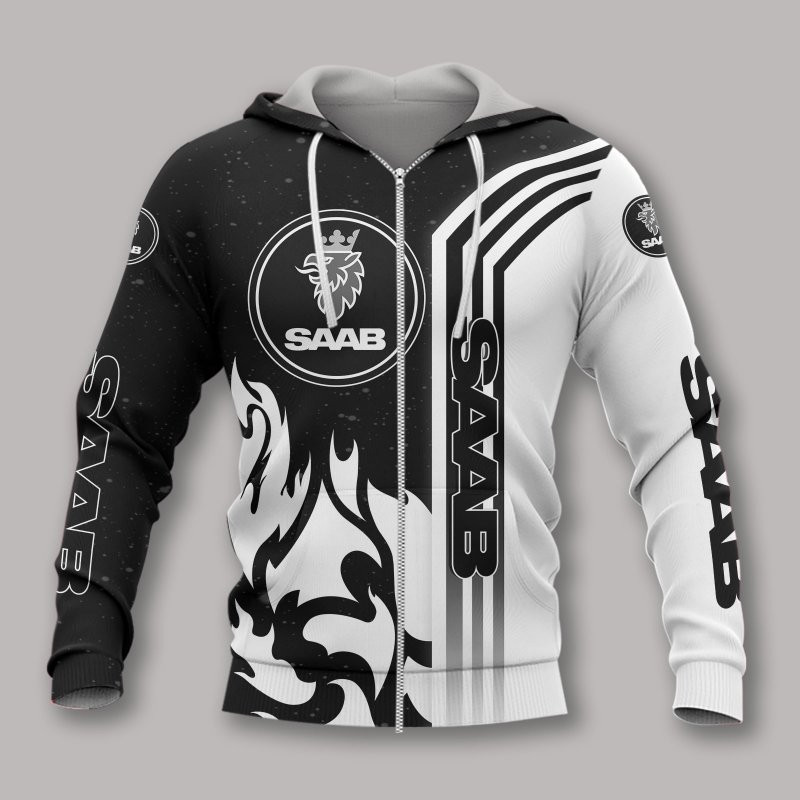 3D Hoodie All Over Print Apparel Saab Automobile
