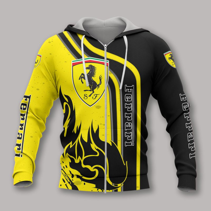 3D Hoodie All Over Print Apparel Ferrari