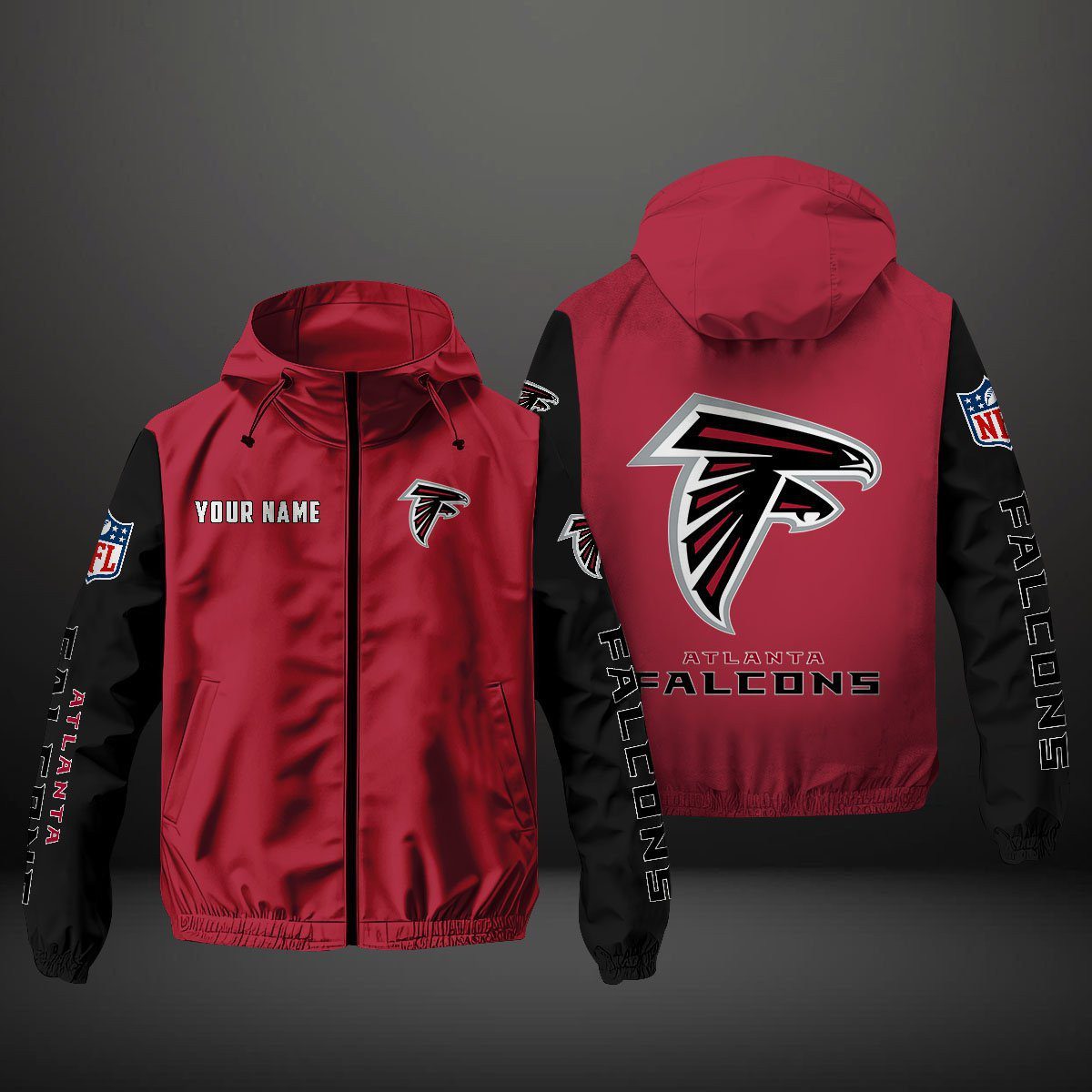 Atlanta Falcons NFL Personalized Windbreaker Outdoor Jacket
